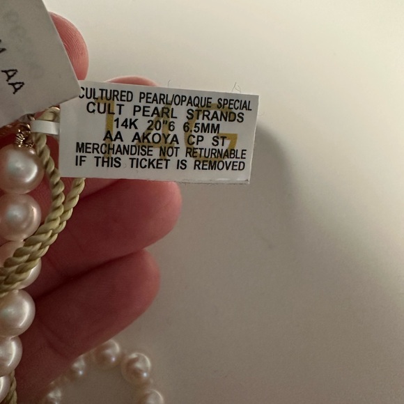 cultured pearl strands 14K 20" 6.5mm akoya necklace and bracelet - Picture 5 of 5